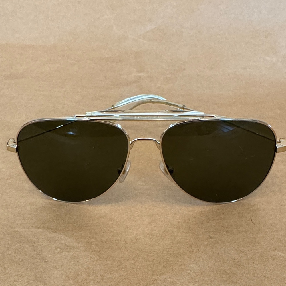 Men's Silver Aviator Sunglasses with Dark Lenses